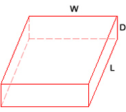 rectangle with width,length and depth