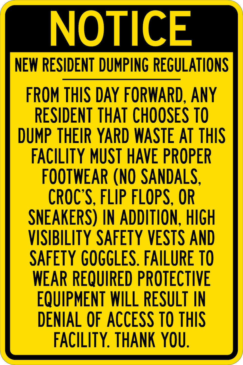 Dumping Notice